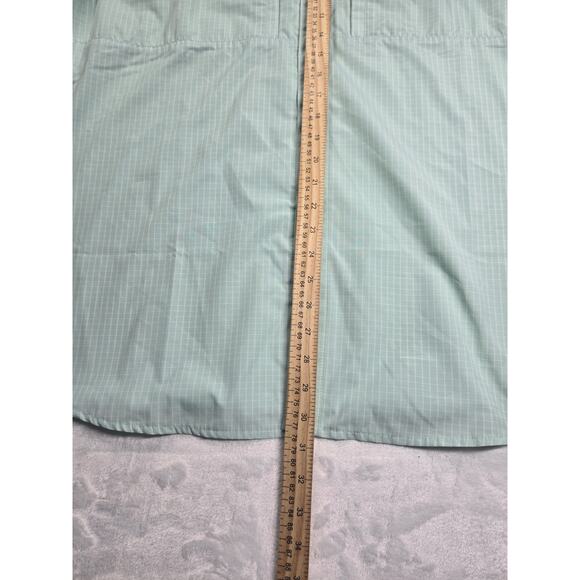 Duck Camp Mens XXL 2XL Short Sleeve Button Up Vented Fishing Shirt Green - Picture 4 of 6